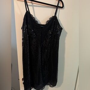 Black Sequin Lace Dress